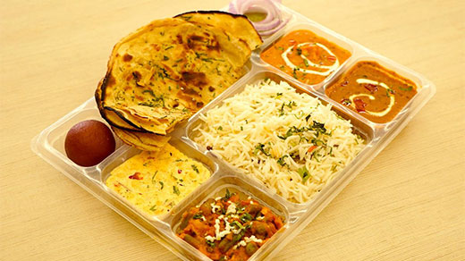 Vegetarian tiffin menu